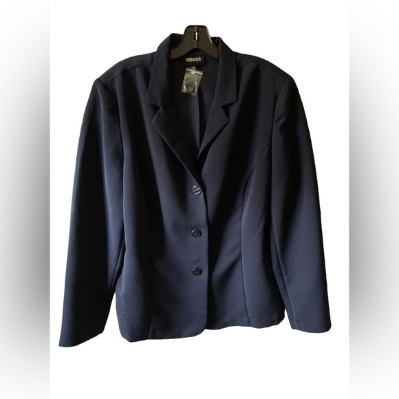 Metro Style Stretch Blazer Women Size20 T Unlined Career Long Slv Polyblend - Picture 1 of 8